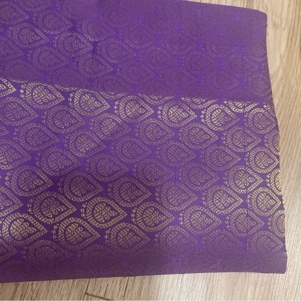Purple and Gold Patterned Scarf